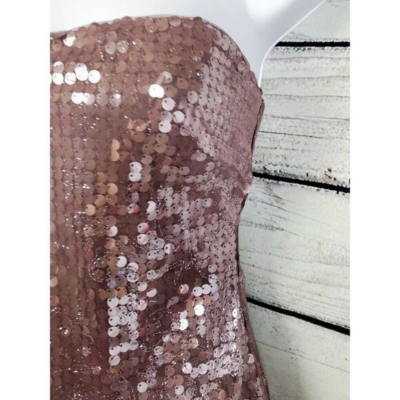 Masquerade Strapless Sequin Mini Dress Rose Pink Size 5/6 Prom Homecoming Cockta - Picture 5 of 10